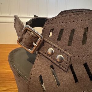 Christian Siriano Brown Heels with Buckle Detail